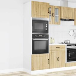 Berkfield Home Oven Cabinets 2 pcs Kalmar Sonoma Oak Engineered Wood in Brown - thumbnail 3