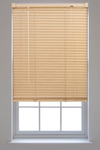 Furnished Natural PVC 25mm Slat Venetian Blinds - Trimmable Window Blinds for Home & Office - Size: 60 cm width x 210 cm drop - image 1