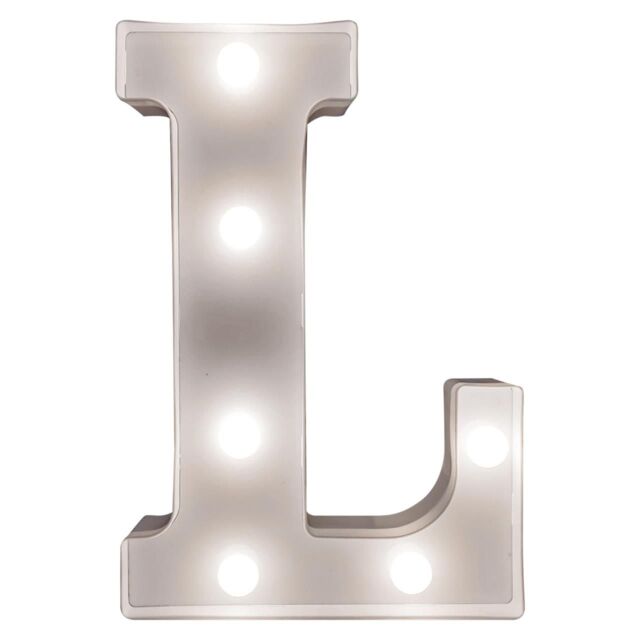 mysmartbuy Battery Powered 3D Letter L LED Light - Freestanding or Wall Mounted Alphabet Lighting Home or Party Decoration - H22 x W14 x D3cm in White - image 1