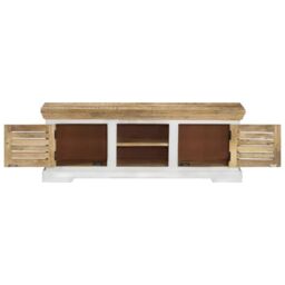 Berkfield Home TV Cabinet 110x30x40 cm Solid Wood Mango in Brown - Size: 110 x 30 x 40 cm - thumbnail 3