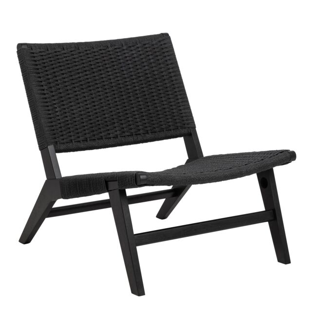 Furniture To Go Burley Lounge Chair in Beige Fabric & Oak in Black - Size: A - image 1
