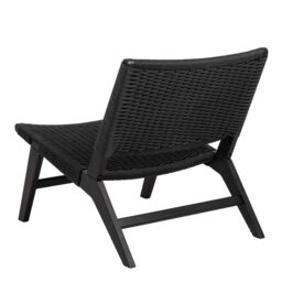 Furniture To Go Burley Lounge Chair in Beige Fabric & Oak in Black - Size: A - thumbnail 3