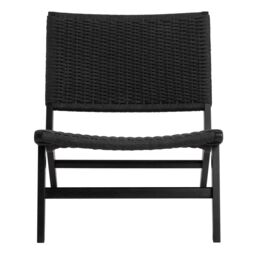Furniture To Go Burley Lounge Chair in Beige Fabric & Oak in Black - Size: A - thumbnail 2