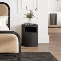 Lemon Pavilion Furniture Yori Bedside Cabinet - Wood Variant - L42xW42xH52.5 cm - Black - thumbnail 5