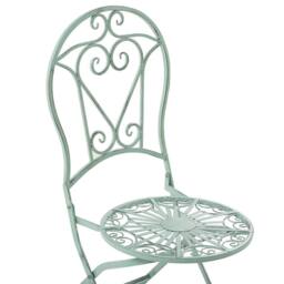 Wyld and Coco Green Metal Bistro Set - 2 Folding Chairs with Round Table - thumbnail 8