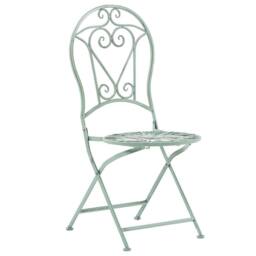 Wyld and Coco Green Metal Bistro Set - 2 Folding Chairs with Round Table - thumbnail 5