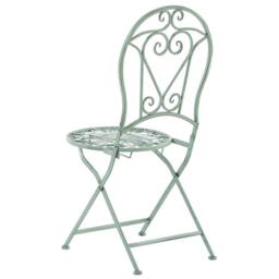 Wyld and Coco Green Metal Bistro Set - 2 Folding Chairs with Round Table - thumbnail 7