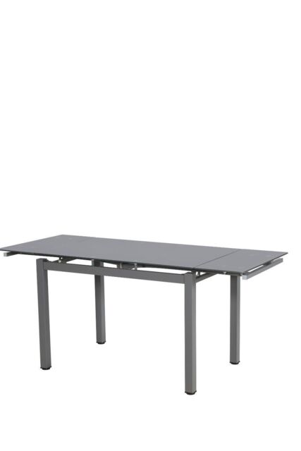 Modernique Tempered Glass Extending Large Dining Table 110 cm to 170 cm in Grey - image 1