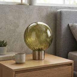 Garden Greatness Emerald Swirl Glass Ball Table Lamp - thumbnail 2