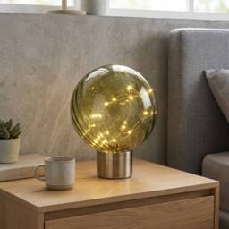 Garden Greatness Emerald Swirl Glass Ball Table Lamp - thumbnail 1
