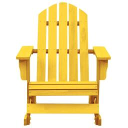 Berkfield Home Garden Adirondack Rocking Chair Solid Fir Wood Yellow - thumbnail 1