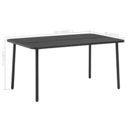 Berkfield Home Garden Table Dark Grey 150x90x72 cm Steel - Size: 150 x 90 x 72 cm - thumbnail 4