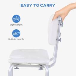 STILVORA Shower Chair Height Adjustable with Non-Slip Feet in White - thumbnail 9