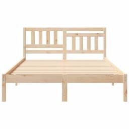 Berkfield Home with Headboard Brown 120 x 200 cm Solid pine wood in Natural - thumbnail 5