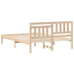 Berkfield Home with Headboard Brown 120 x 200 cm Solid pine wood in Natural - thumbnail 7