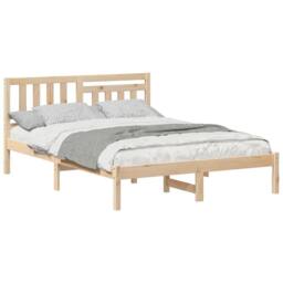 Berkfield Home with Headboard Brown 120 x 200 cm Solid pine wood in Natural - thumbnail 3