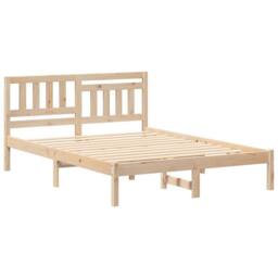 Berkfield Home with Headboard Brown 120 x 200 cm Solid pine wood in Natural - thumbnail 1