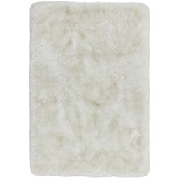 The Rug Shop UK Handmade Plain Shaggy Sparkle Luxurious Anti-Shed Area Rug in White - Size: 120 cm x 170 cm