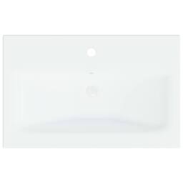 Berkfield Home Built-in Basin with Faucet 61x39x18 cm Ceramic White - Size: 61 x 39 x 18 cm - thumbnail 8