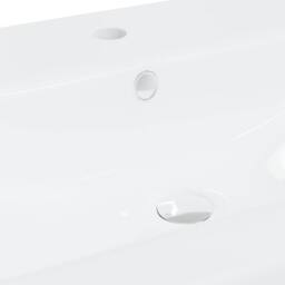 Berkfield Home Built-in Basin with Faucet 61x39x18 cm Ceramic White - Size: 61 x 39 x 18 cm - thumbnail 9