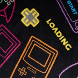 OHS Gaming Sherpa Throw Over Bed Blanket Fleece Supersoft Plush Kids Chair Sofa Warm in Black - thumbnail 3