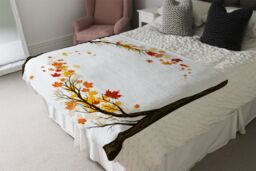 Benjamin Tate Design Autumn Trees Blanket in Natural - Size: 120 cm x 150 cm - thumbnail 3