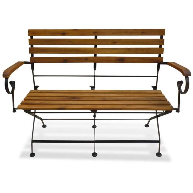 Berkfield Home Folding Garden Bench 112 cm Solid Acacia Wood in Brown - image 1