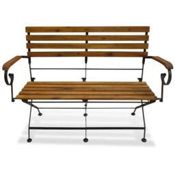 Berkfield Home Folding Garden Bench 112 cm Solid Acacia Wood in Brown - thumbnail 1