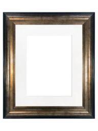 Frames & Mirrors 4U Scandi Black & Gold Frame with White Mount for Image Size 15 x 10 Inch