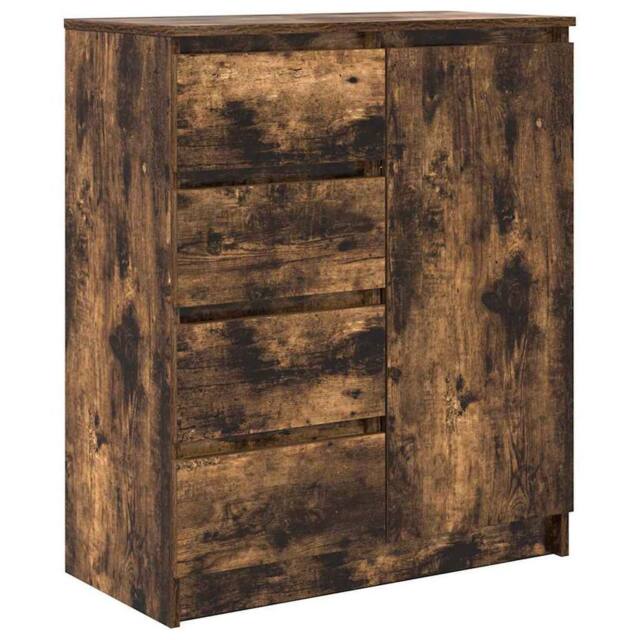 Berkfield Home Sideboard with Drawers Smoked Oak 71x35x84 cm Engineered Wood in Brown - Size: 71 x 35 x 84 cm - image 1