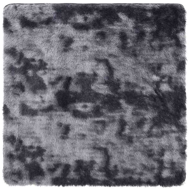 Berkfield Home Shaggy Rug High Pile NAVARRA Dark Grey 120x120 cm Polyester - Size: Medium - image 1