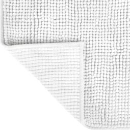 Allure Bath Fashions Chenille Bobble Bath Mat 60 x 90cm - Super Soft Microfibre & Non-Slip in White - Size: 60 x 90 cm - thumbnail 4