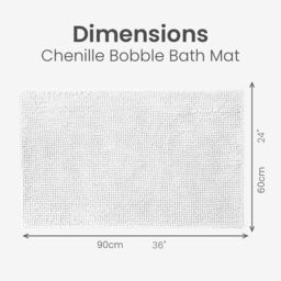 Allure Bath Fashions Chenille Bobble Bath Mat 60 x 90cm - Super Soft Microfibre & Non-Slip in White - Size: 60 x 90 cm - thumbnail 5