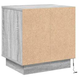 Berkfield Home Modern Bedside Cabinet with LED Lights Grey Sonoma 44x34, 5x45 cm - thumbnail 8
