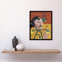 Artery8 Self Portrait with Halo & Snake Gauguin Framed Wall Art Print - Size: A4 - thumbnail 4