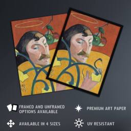 Artery8 Self Portrait with Halo & Snake Gauguin Framed Wall Art Print - Size: A4 - thumbnail 2