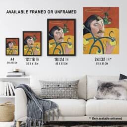 Artery8 Self Portrait with Halo & Snake Gauguin Framed Wall Art Print - Size: A4 - thumbnail 3