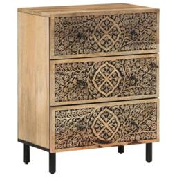 Berkfield Home Side Cabinets 3 pcs 60x33x75 cm Solid Wood Mango in Brown - Size: 60 x 33 x 75 cm - thumbnail 3