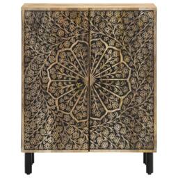 Berkfield Home Side Cabinets 3 pcs 60x33x75 cm Solid Wood Mango in Brown - Size: 60 x 33 x 75 cm - thumbnail 6