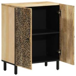 Berkfield Home Side Cabinets 3 pcs 60x33x75 cm Solid Wood Mango in Brown - Size: 60 x 33 x 75 cm - thumbnail 5