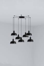 Netlighting Tatawin Small Cluster Pendant Ceiling Light Black Gloss Black 7x E27