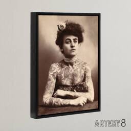 "Artery8 Maud Wagner Trapezist Tattoo Artist Framed Canvas Wall Art Print in Beige - Size: W12"" x H16""" - thumbnail 2