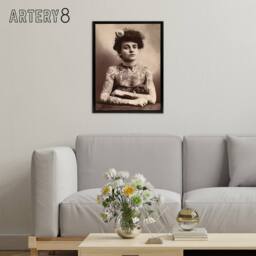 "Artery8 Maud Wagner Trapezist Tattoo Artist Framed Canvas Wall Art Print in Beige - Size: W12"" x H16""" - thumbnail 3