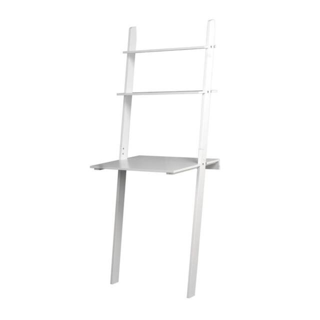 Kelvenix White Ladder Desk 2 Shelf Wooden Bedroom Computer Table Work Office - image 1