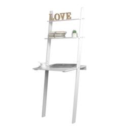Kelvenix White Ladder Desk 2 Shelf Wooden Bedroom Computer Table Work Office - thumbnail 3