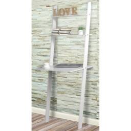 Kelvenix White Ladder Desk 2 Shelf Wooden Bedroom Computer Table Work Office - thumbnail 2