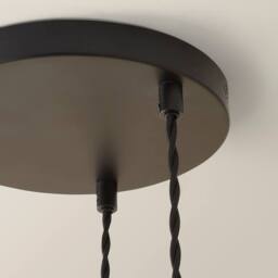 ValueLights Bellamy Smoked Glass 3 Drop Black Ceiling Pendant Light & Bulbs in Grey - thumbnail 4