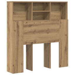 Berkfield Home Headboard Cabinet with Shelf Artisan oak 100 x 19 x 103.5 cm in Brown - thumbnail 2