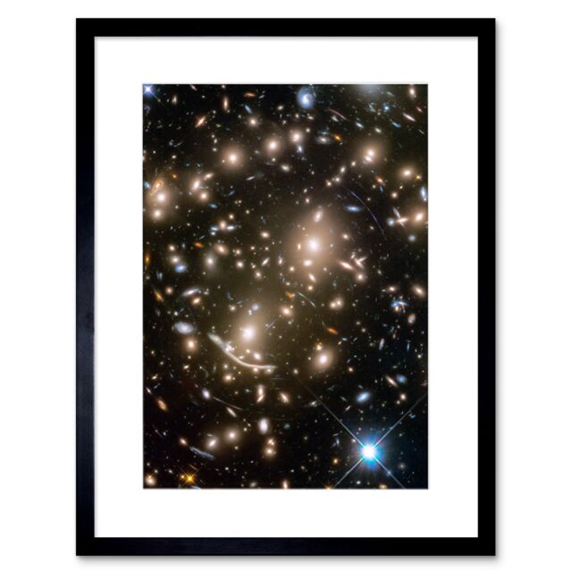 Artery8 Wall Art Print Hubble Space Astronomy Abell 370 Galaxy Cluster NASA's Great Observatories Capture Earliest Stages Of Intergalactic Evolution - image 1