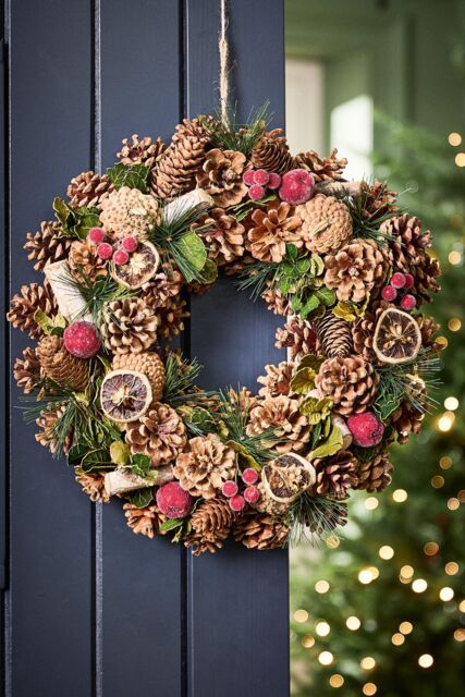 Dibor Citrus Spice Xmas Decor Front Door Wreath Christmas Wreath 38cm in Green - image 1